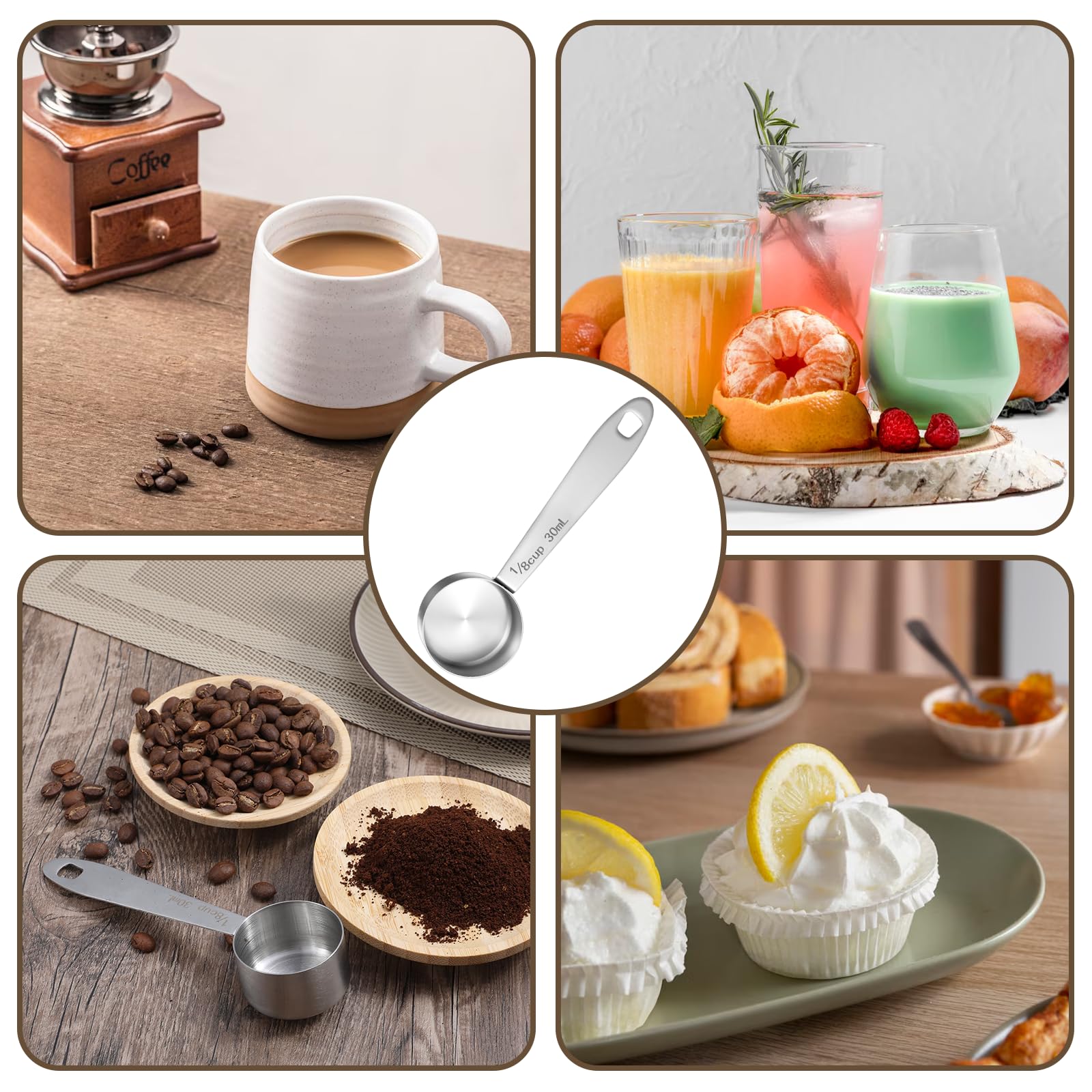 Cuillère Doseuse Long Manche Inox 30ml - Mesure à Café, Thé, Lait En Poudre - Acier Inoxydable