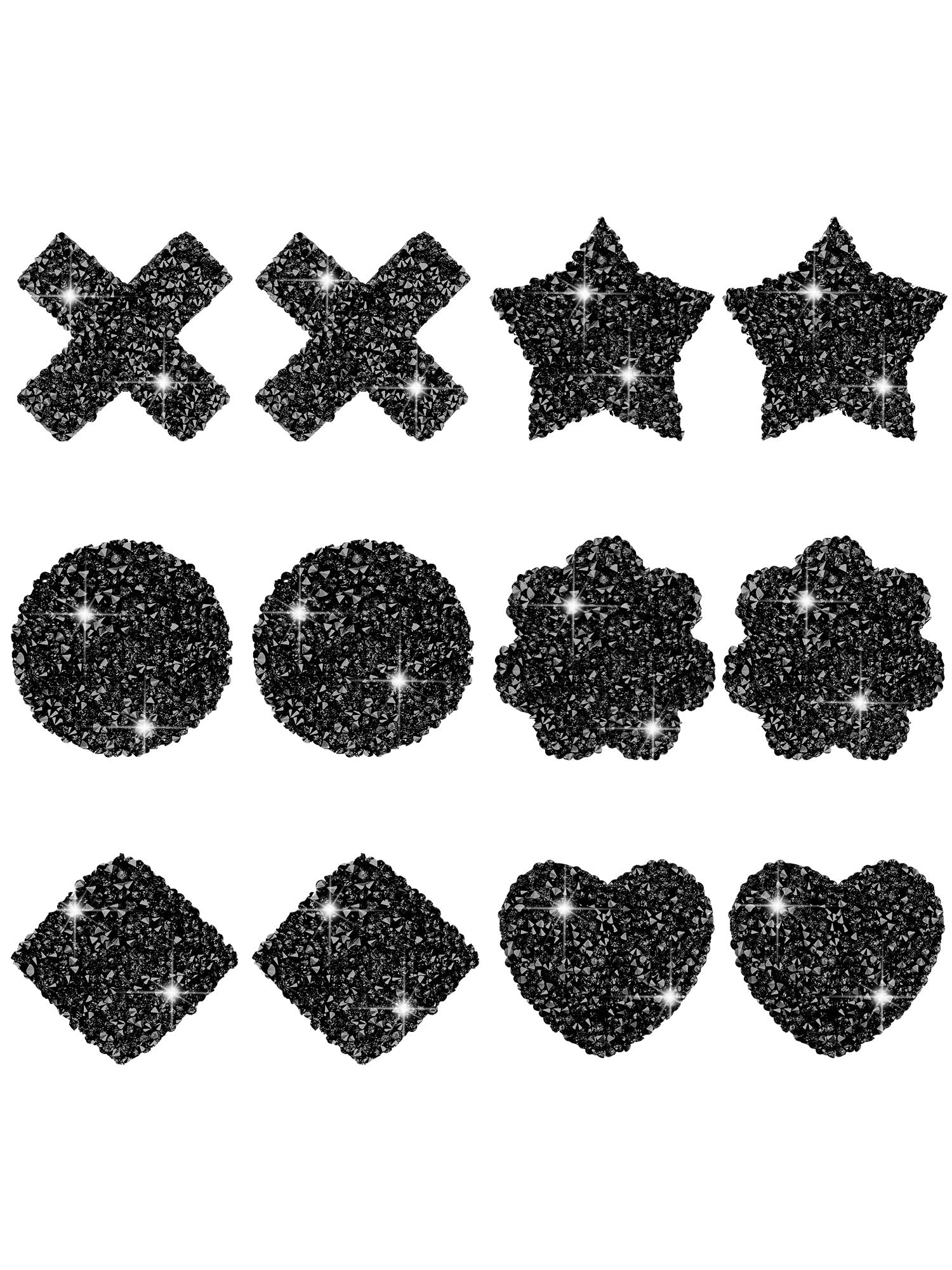 Bencailor 6 Pairs Rhinestone Nipple Covers Reusable Waterproof