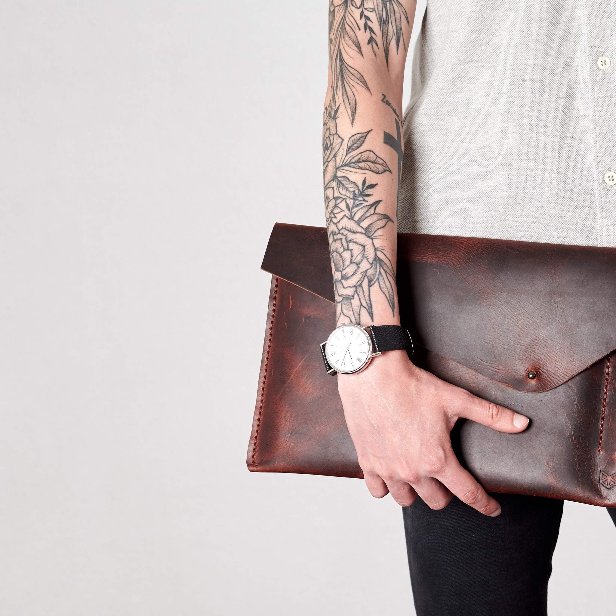 Capra Leather reMarkable 2 Tablet Case for Men, Red Brown E-reader Folio, Handmade E-ink Digital Paper Sleeve, Protective Marker Holder. Mens Gifts