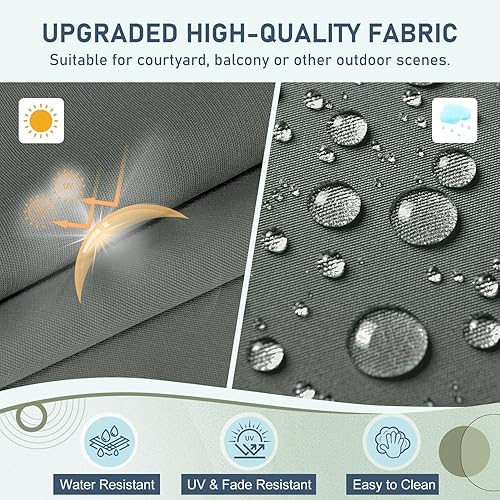 Miniatura 3 de downluxe Cojines para sillas de exteriores, cojín de banco de espuma viscoelástica en forma de U impermeable para columpio, sofá biplaza o patio, 48