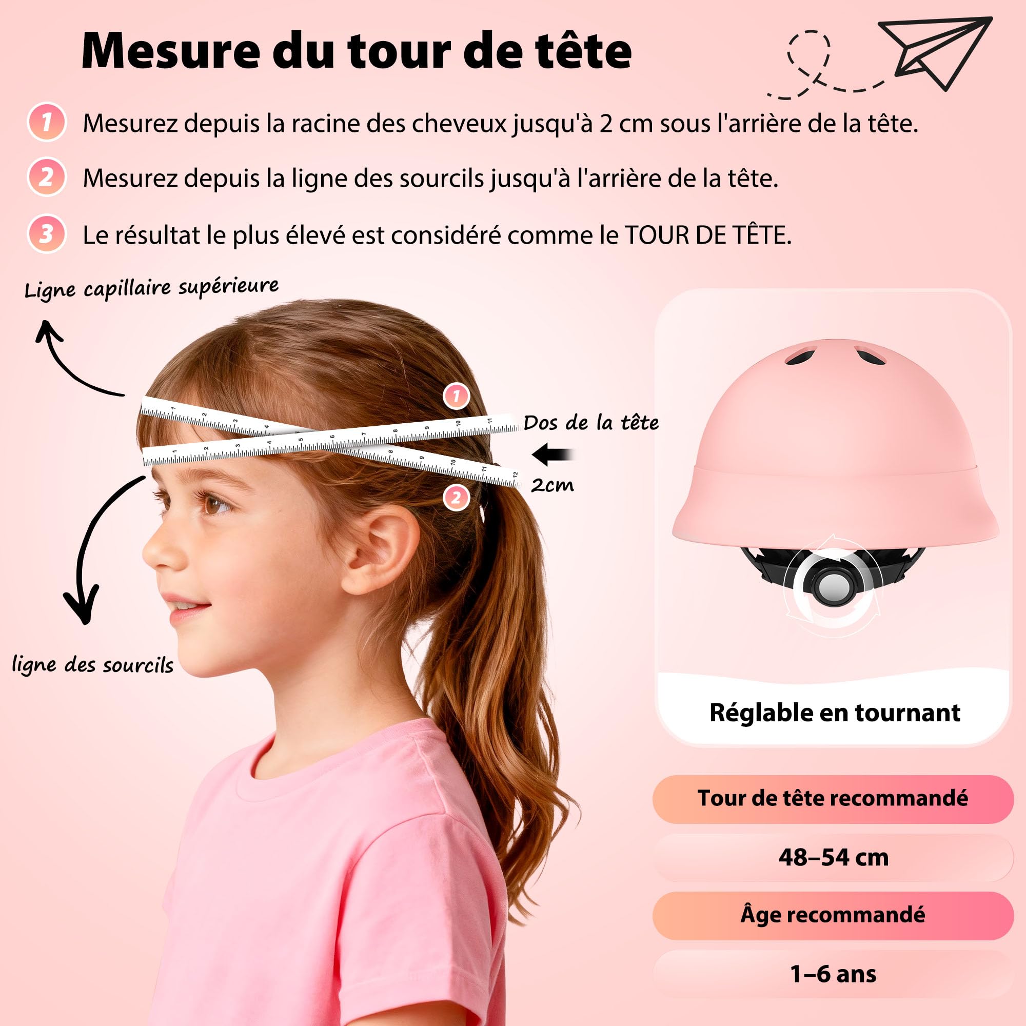 Casque Enfant XS 48–54 cm, Casque Vélo Et Skate Ultra-Léger, Aussi pour Trottinette Et Patins en Ligne, Coque PC Résistante Aux Chocs, Designs Enfants Dès 1 an