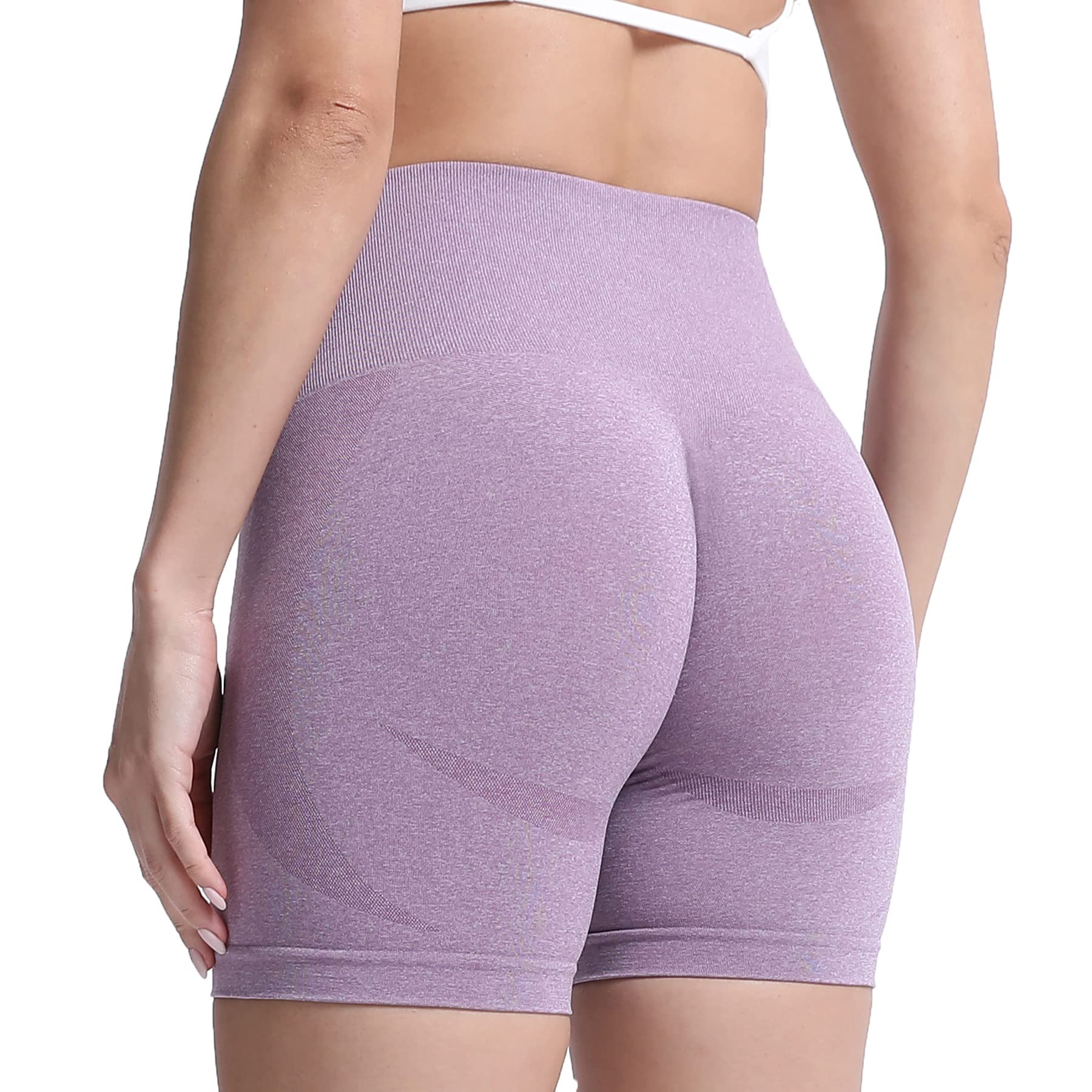 Aoxjox Contour Seamless Shorts for Women High Waist Workout Gym Biker Booty Running Yoga Short
