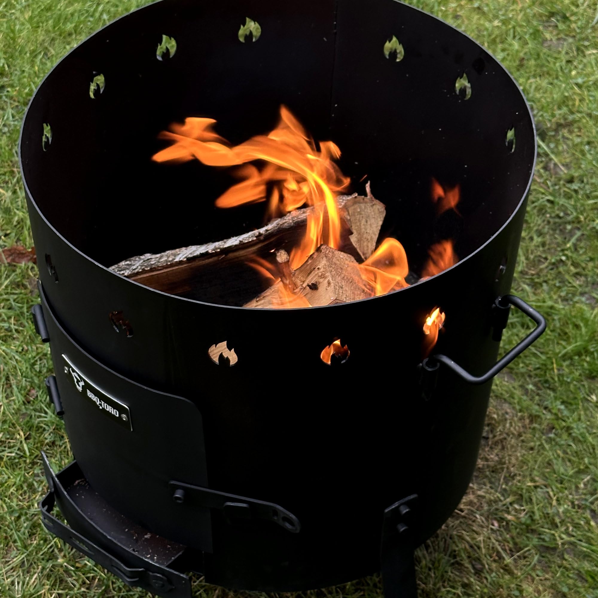 BBQ-Toro Kazan Olla de Hierro Fundido 19 Litros con Estufa Kazan Ø 45 cm | Olla de Hierro Fundido XXL con Tapa | Hervidor de Goulash, Estufa de Exterior | Estufa de Leña, Uchag, Uchak | Camping