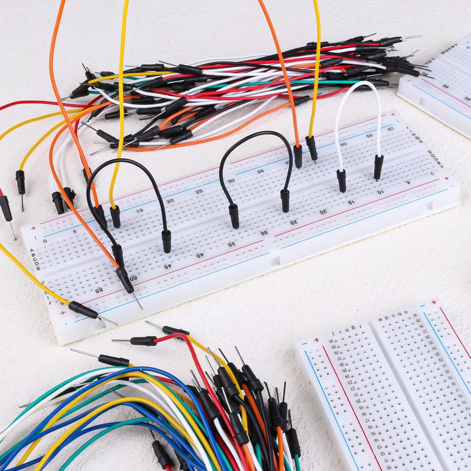GTIWUNG Basetta Piastra Sperimentale Breadboard Kit, 9 Pezzi 170 & 400 & 830 Punti Mini Breadboard + 130 Pezzi Cavetti Jumper Filo Multicolore Wire