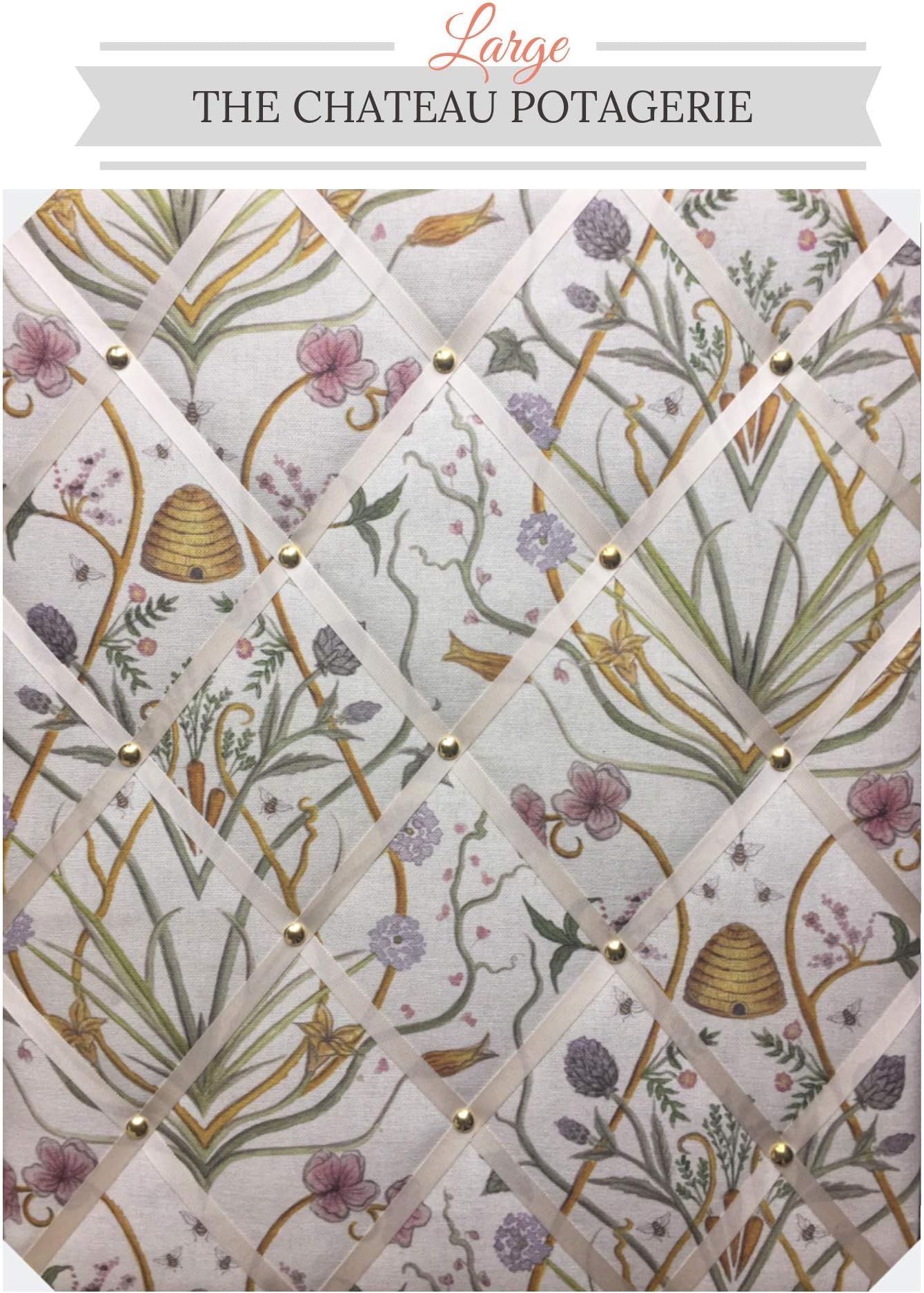 Large Memo Board, Message Board,"Potagerie Fabric" The Chateau Collection, Notice Board, French/Photo Board