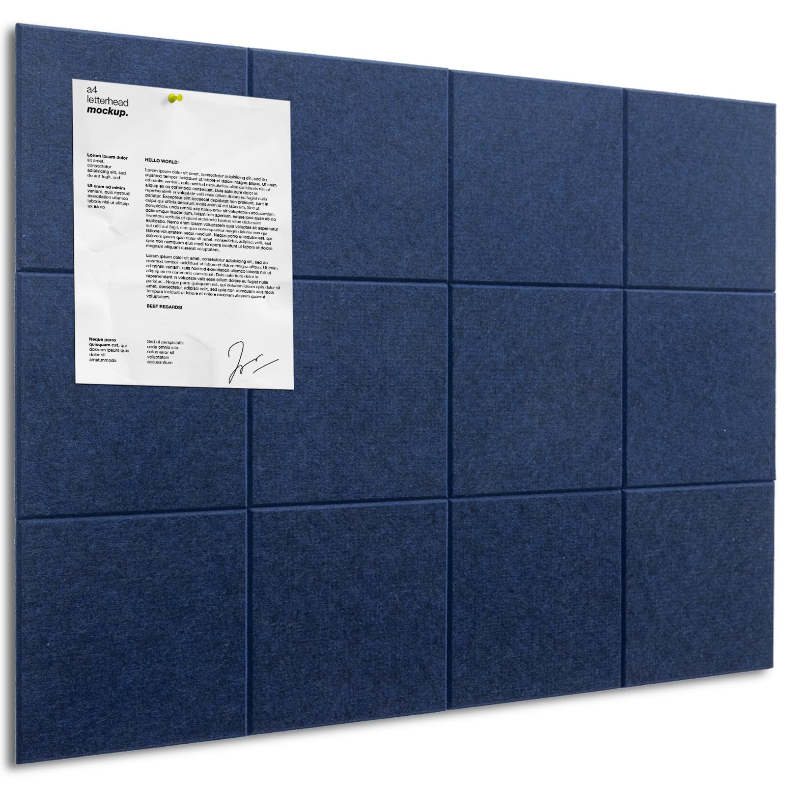 Large Cork Board Alternative - 12 Pack Felt Wall Tiles with Safe Removable Adhesive Tabs, Cork Boards for Walls Cork Board for Office Pin Board Bulletin Board 47"x35"