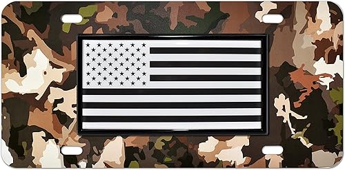 Miniatura 8 de Elektroplate Placa de matrícula negra con bandera de Estados Unidos invertida Marco invertido negro,Marco invertido de acero