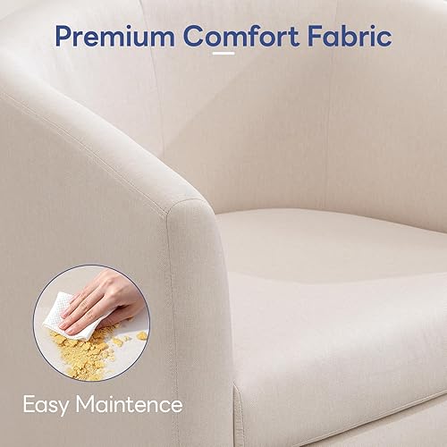 Miniatura 6 de Accent - Juego de 2 sillas de barril, modernas y cómodas sillas de sala de estar con reposabrazos, silla de lectura pequeña con acolchado suave y