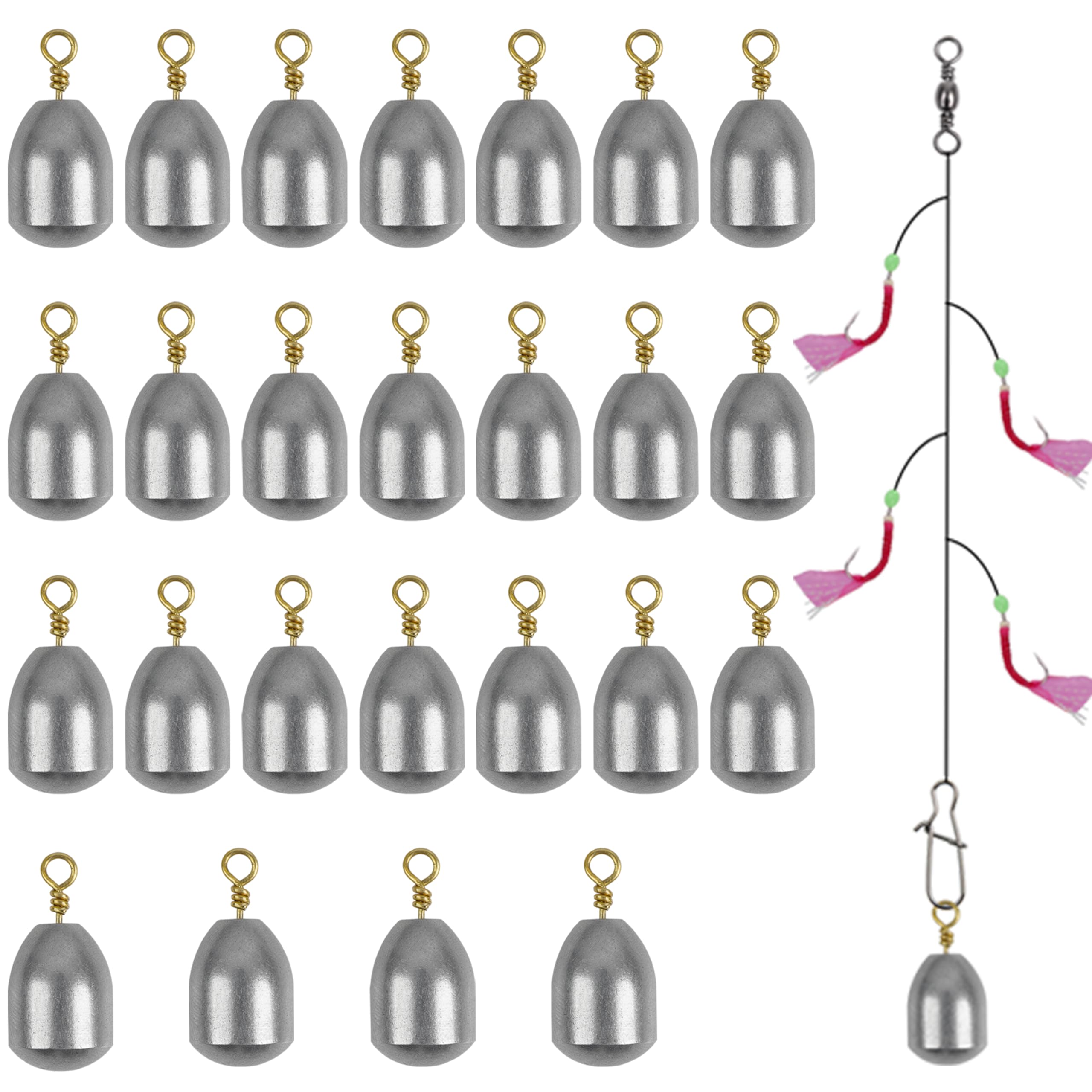 FUSIGO Fishing Weight Sinker,Bass Casting Sinker Weight Bell Sinker Iron Fishing Weight Sinker with Ring Water Drop Sinker Weight for Saltwater