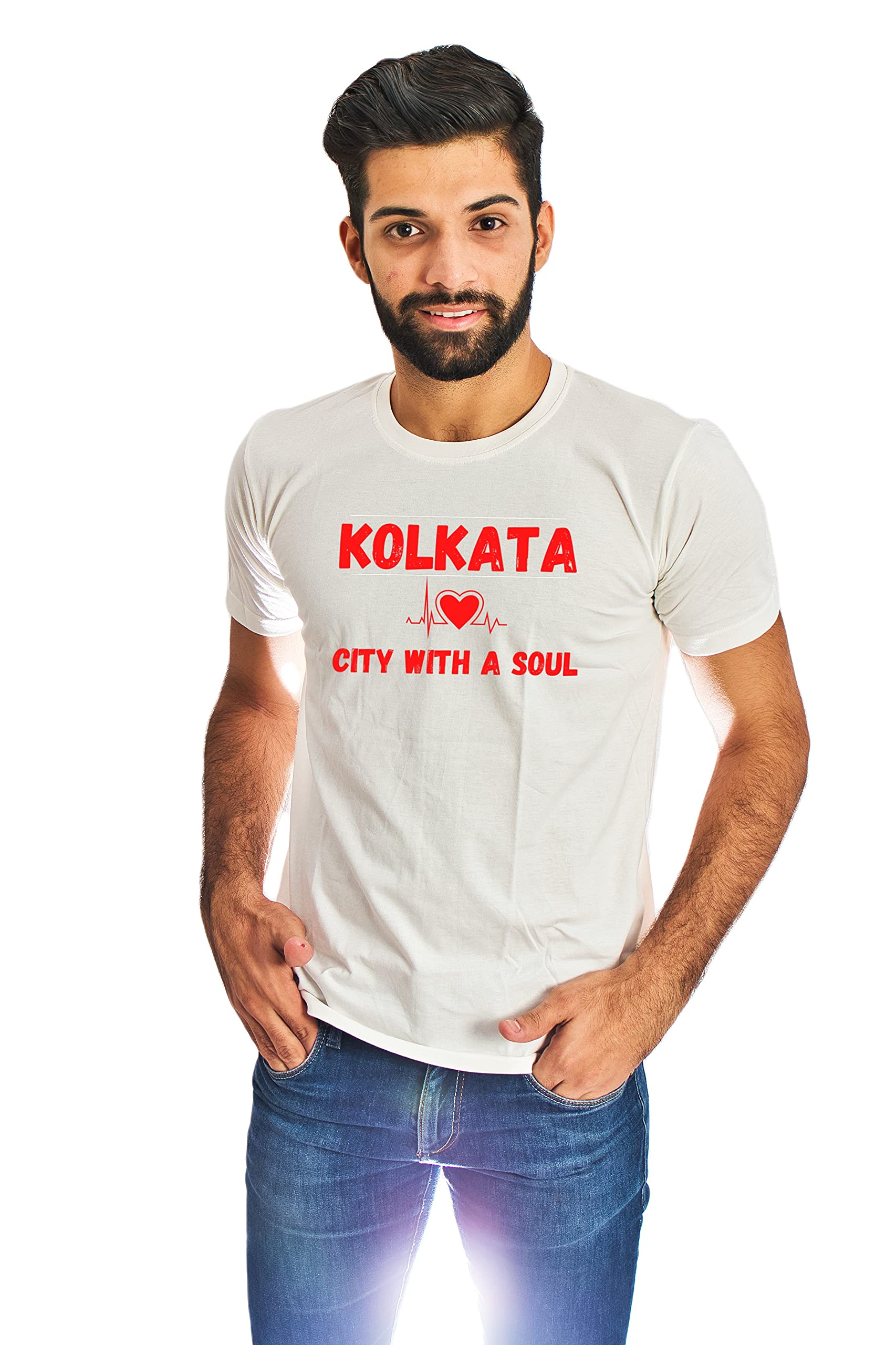 Appam Cotton Printed Regular Fit T-Shirts for Men - Durga Puja Kolkata City Bengali Bong Tshirt