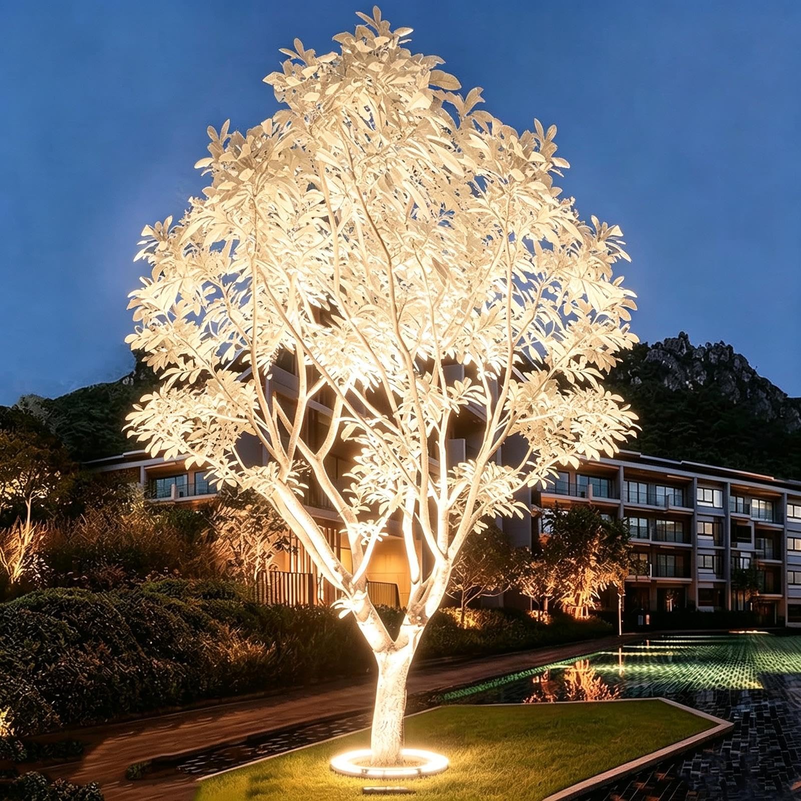 Luci per alberi ad anello per esterni Illuminazione a LED per il paesaggio