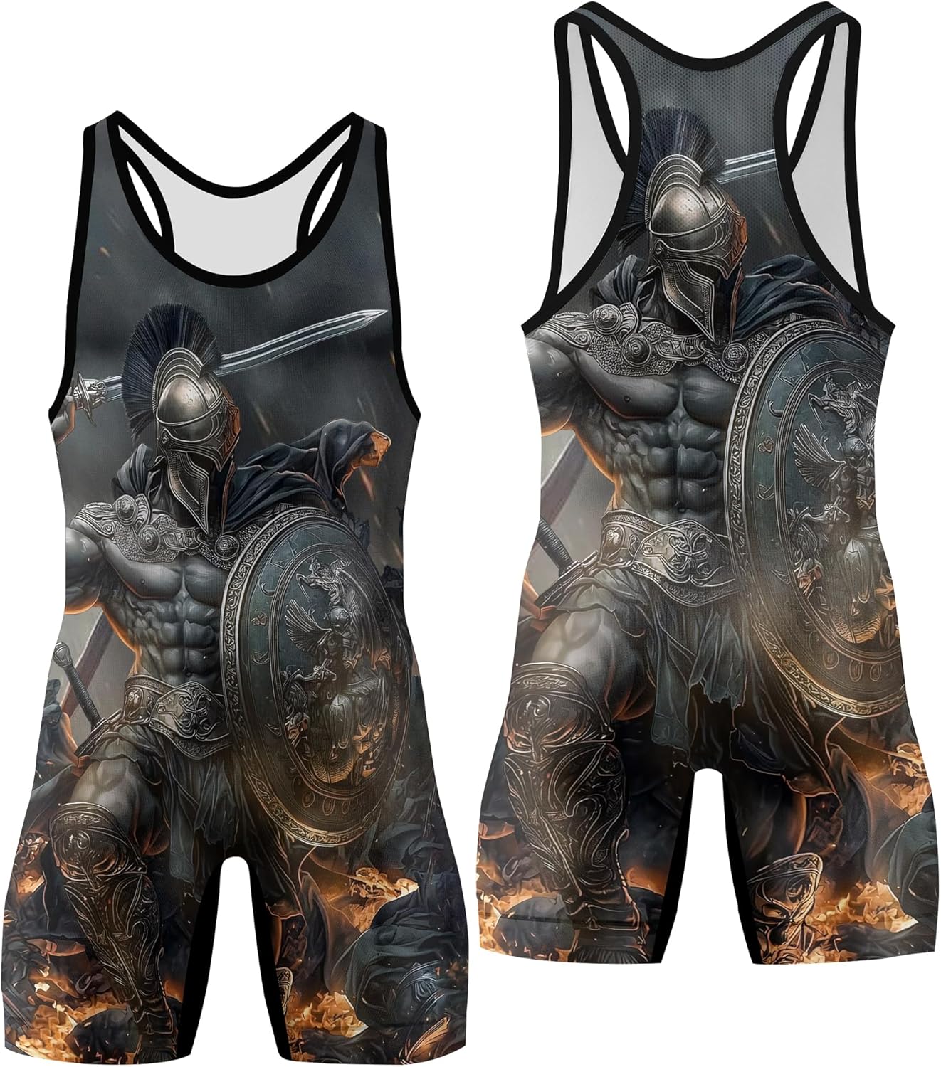 Spartan Guardian Men's Wrestling Singlet, Wrestling Outfits for Men, Cool & Breathable Freestyle Singlet