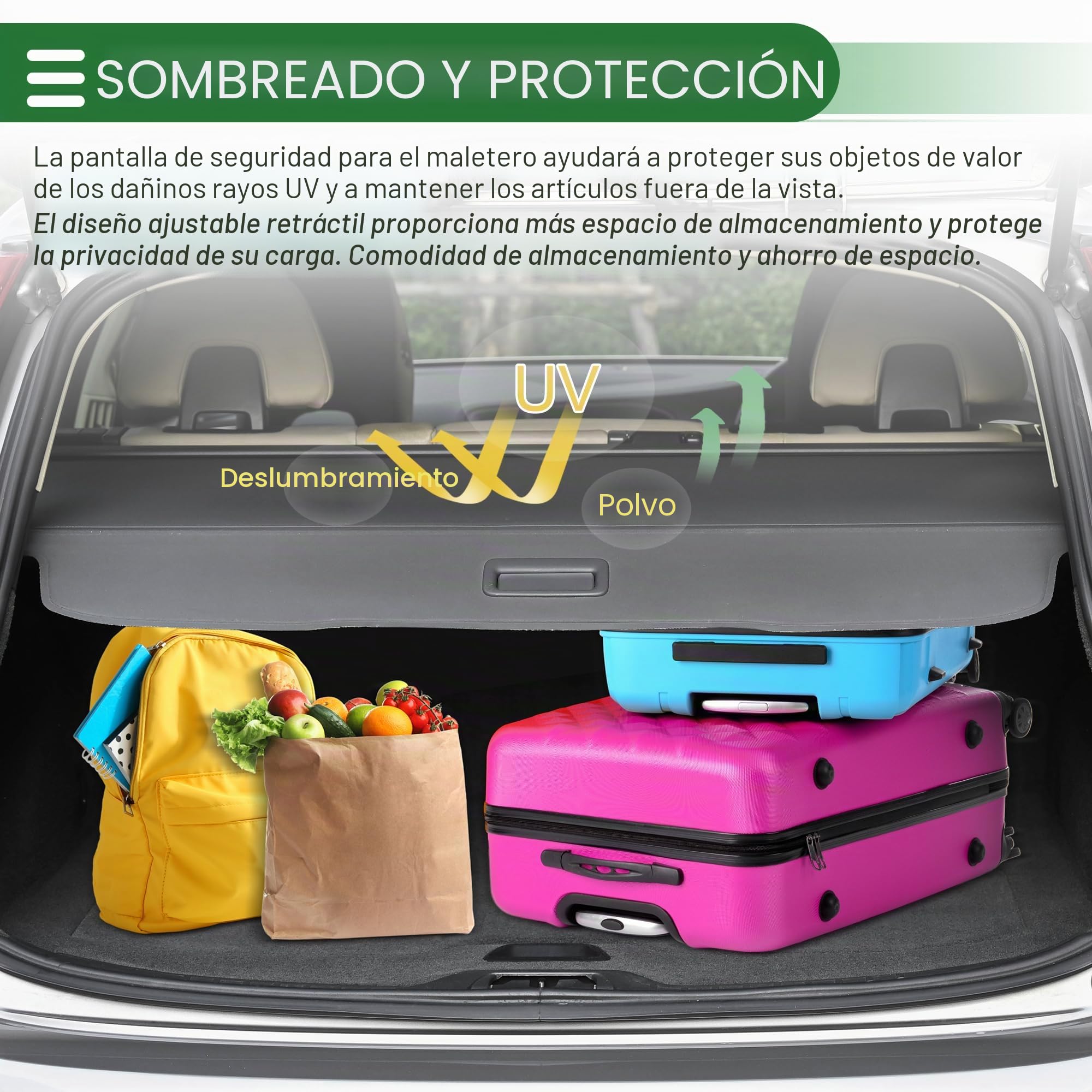 Motoforti Cubierta Retráctil Para Maletero Para Mercedes Clase B W246 11-18 | Color Negro Brillante, Material Aleación De Aluminio Y Lona, Tamaño 124 Cm Y 118 Cm, Para B180 B200 B260