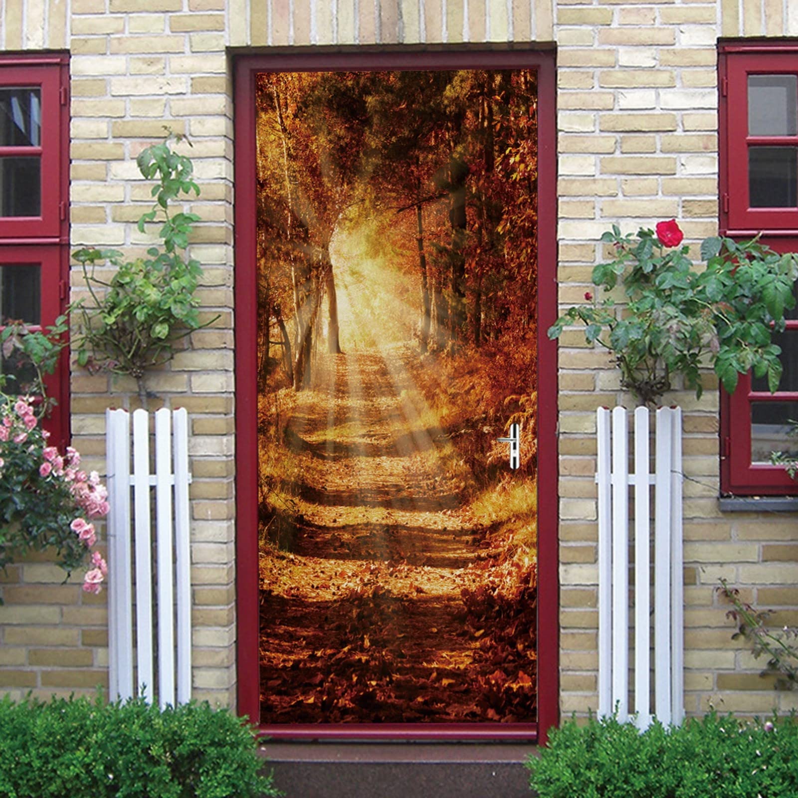 A.Monamour Sticker Porte Autocollant Poster De Porte 3D Chemin Parmi La Forêt Colorée dans Le Paysage Naturel d'automne Vinyle Affiche De Porte Sticker Mural Papier Peint Art Décor 77 x 200 cm A.Monamour Sticker Porte Autocollant Poster De Porte 3D Chemin Parmi La Forêt Colorée dans Le Paysage Naturel d'automne Vinyle Affiche De Porte Sticker Mural Papier Peint Art Décor 77 x 200 cm