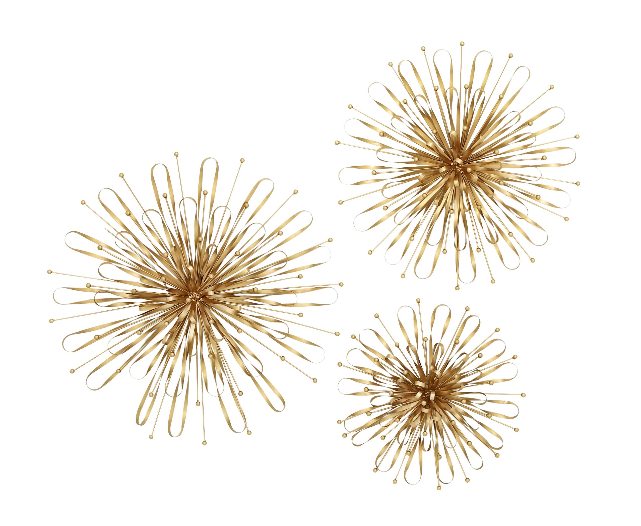 Deco 79 Metal Starburst Home Wall Decor Set of 3