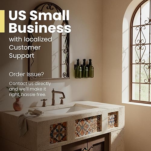 Miniatura 3 de MaisoNovo Dispensador de champú y acondicionador, dispensador de jabón de ducha montado en la pared, juego de 3 botellas de plástico verde de 16.9