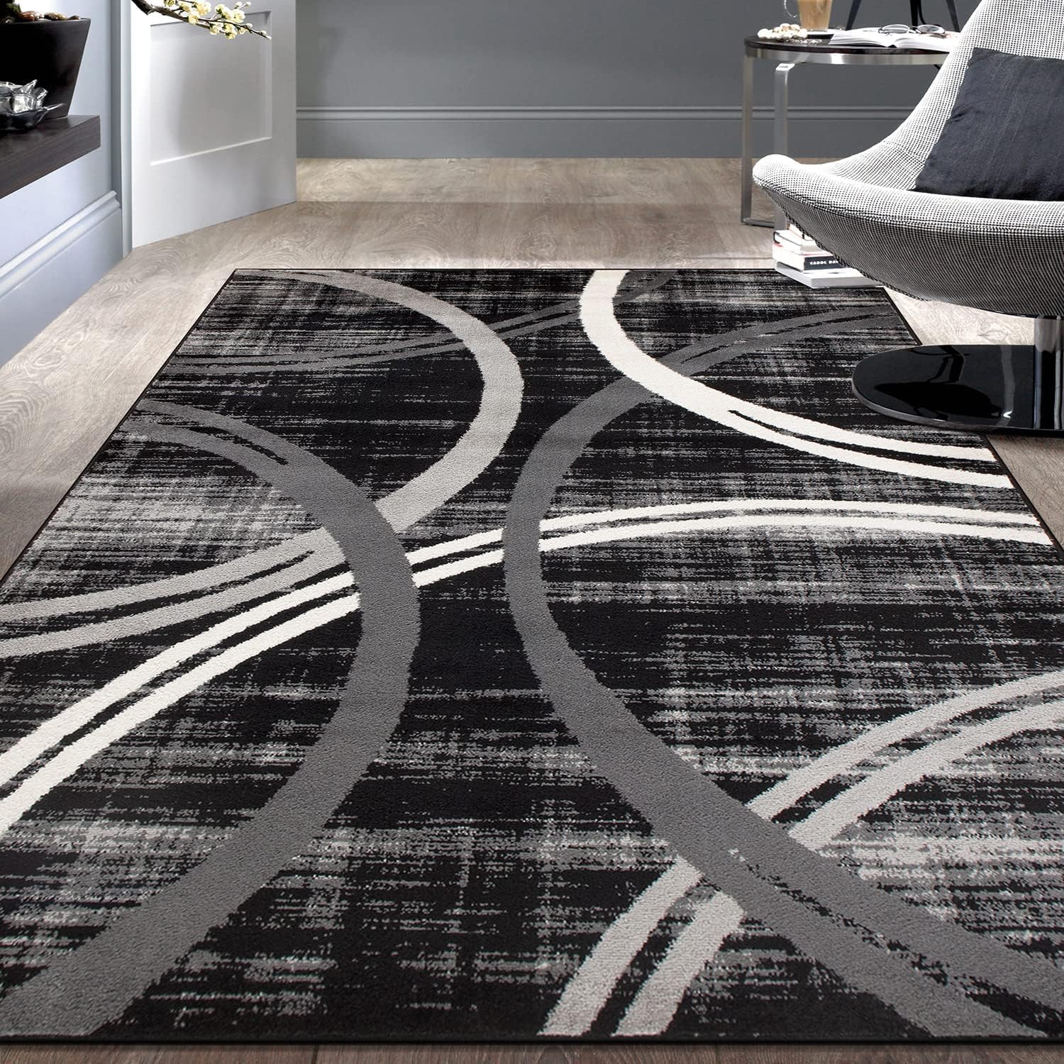Tapis lavable 160x230cm antidérapant pour un salon propre et sécurisé