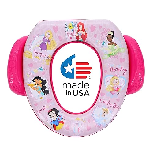 Disney Princess "Loving Life" - Asiento suave para orinal y asiento de entrenamiento para ir al baño, cojín suave, entrenamiento para ir al baño