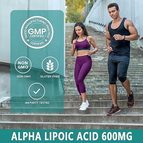 Miniatura 5 de Ácido alfa lipoico 600 mg  Suplemento de alta absorción ALA antioxidante para nervios, energía, metabolismo y desintoxicación hepática  Cápsulas