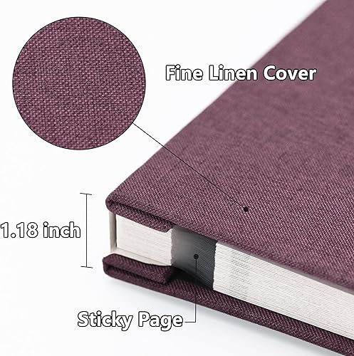 Miniatura 3 de Álbum de fotos autoadhesivo con espacio de escritura para fotos de 4 x 6, 5 x 7, 8 x 10 pulgadas, álbum de recortes, tapa dura de lino, color