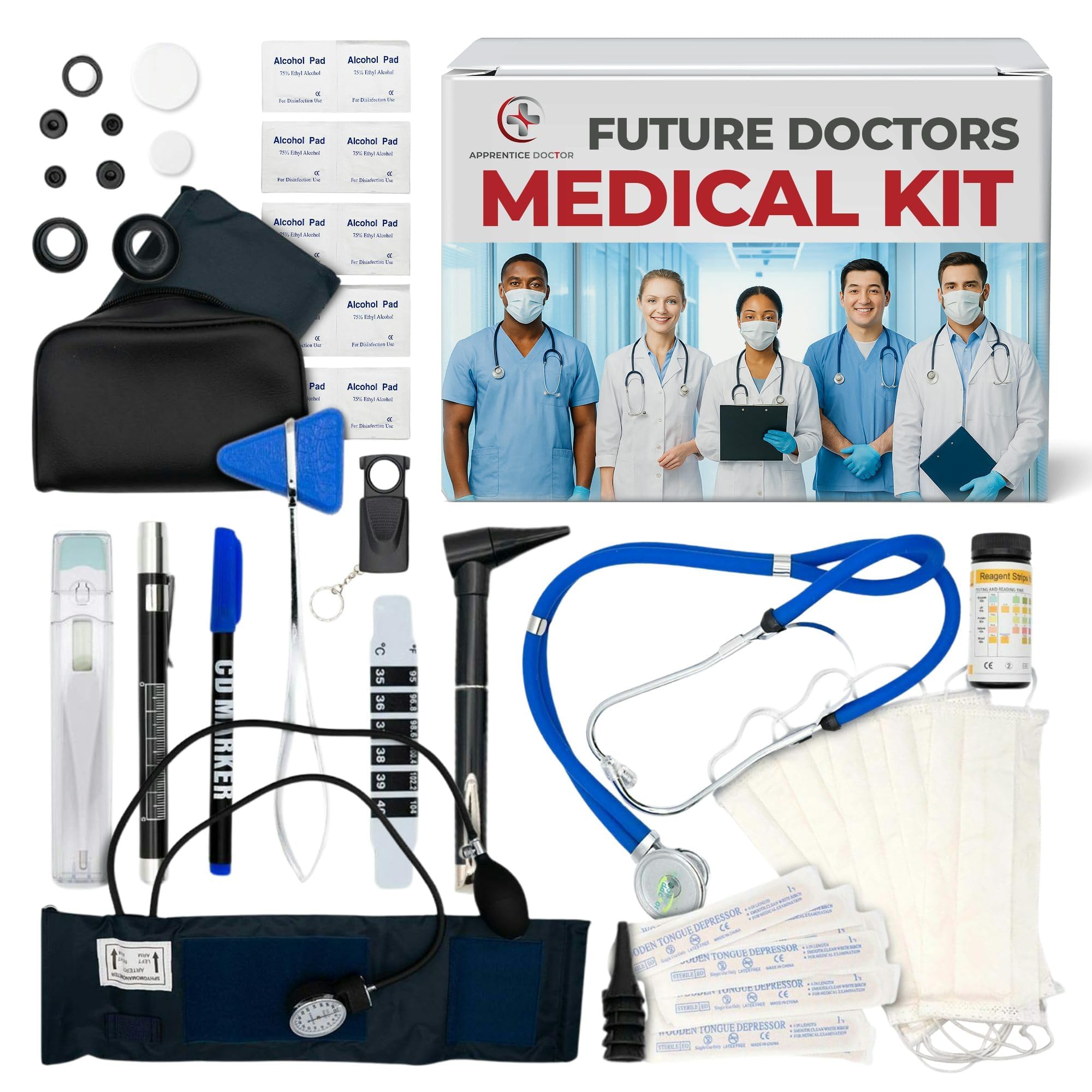 Medical Kit for Future Doctors, Nurses, Surgeons, & Paramedics with an Introductory Medical Training Course & an Examination Doctor Kit for Completing 60 Practical Projects - The Apprentice Doctor