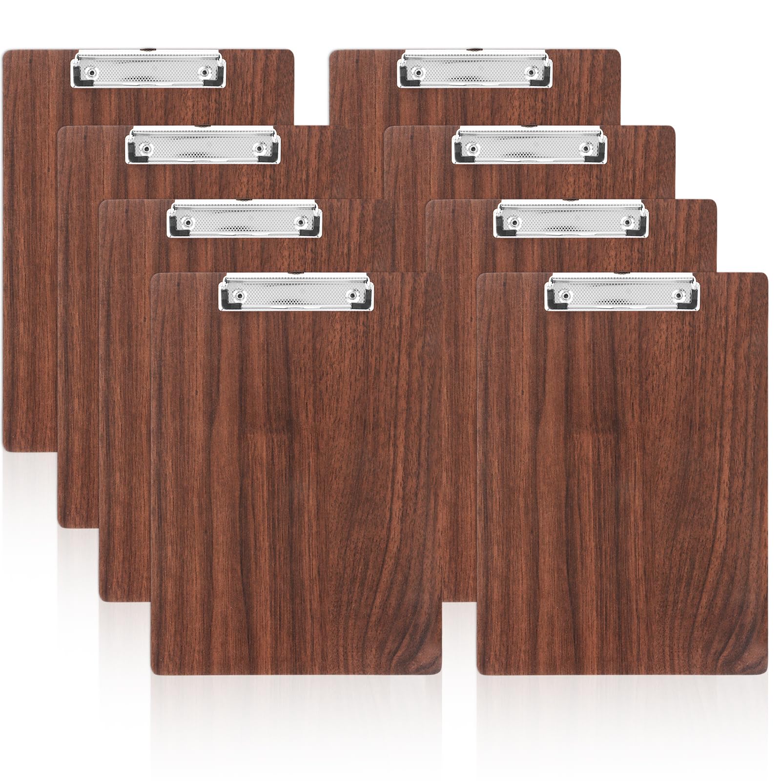 8 Stück Klemmbretter A4 Holz, Dicke 3mm Klemmbrett Holz A4 mit Metalklemme und Aufhängeose,Schreibbrett Schreibplatte Clipboard Zwischenablage für Büro,Restaurant,Schule