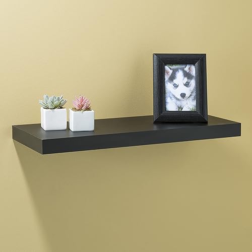 Miniatura 2 de Home Basics Estante flotante de pared gris lavado de 30 pulgadas (paquete de 4) estante contemporáneo y moderno para marcos de fotos, esculturas,