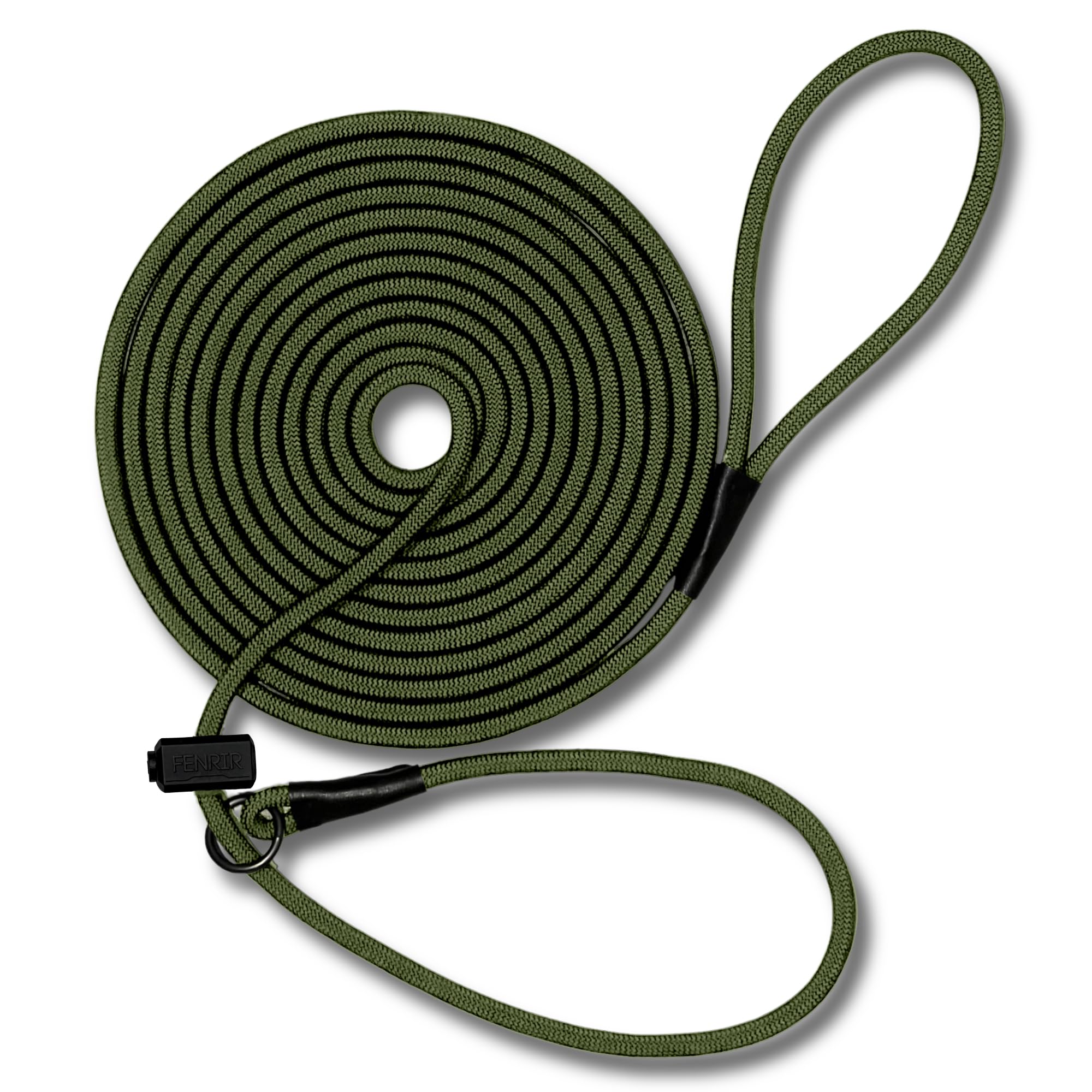Fenrir Long Line Slip Leash 6m Professional Dog Training Lead To Train Recall, Perfect For Recall, Easy To Use, Spring Loaded Stopper, Light Weight And Durable (Green)