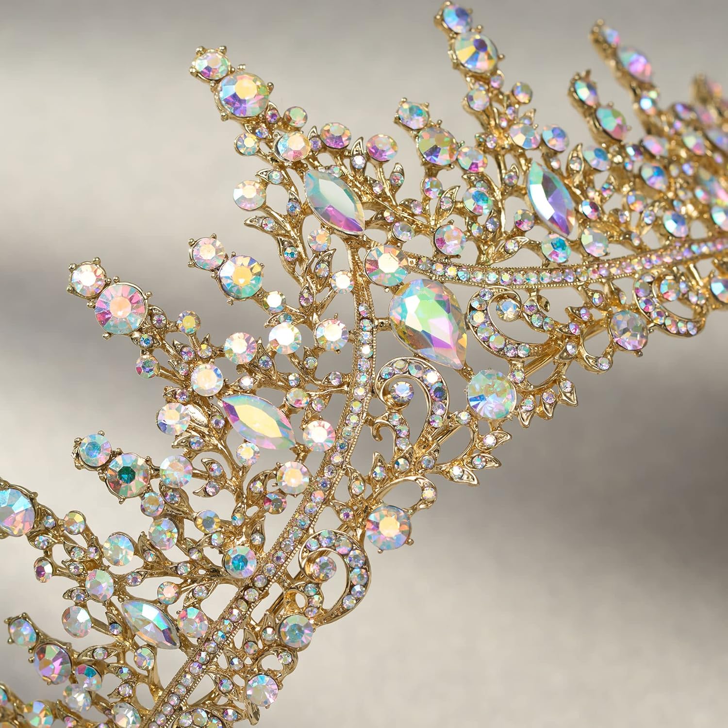 SWEETV Crystal Wedding Tiara for Women, Royal Queen Crown Headband, Rhinestone Princess Hair Accessories for Prom Birthday - Image 5