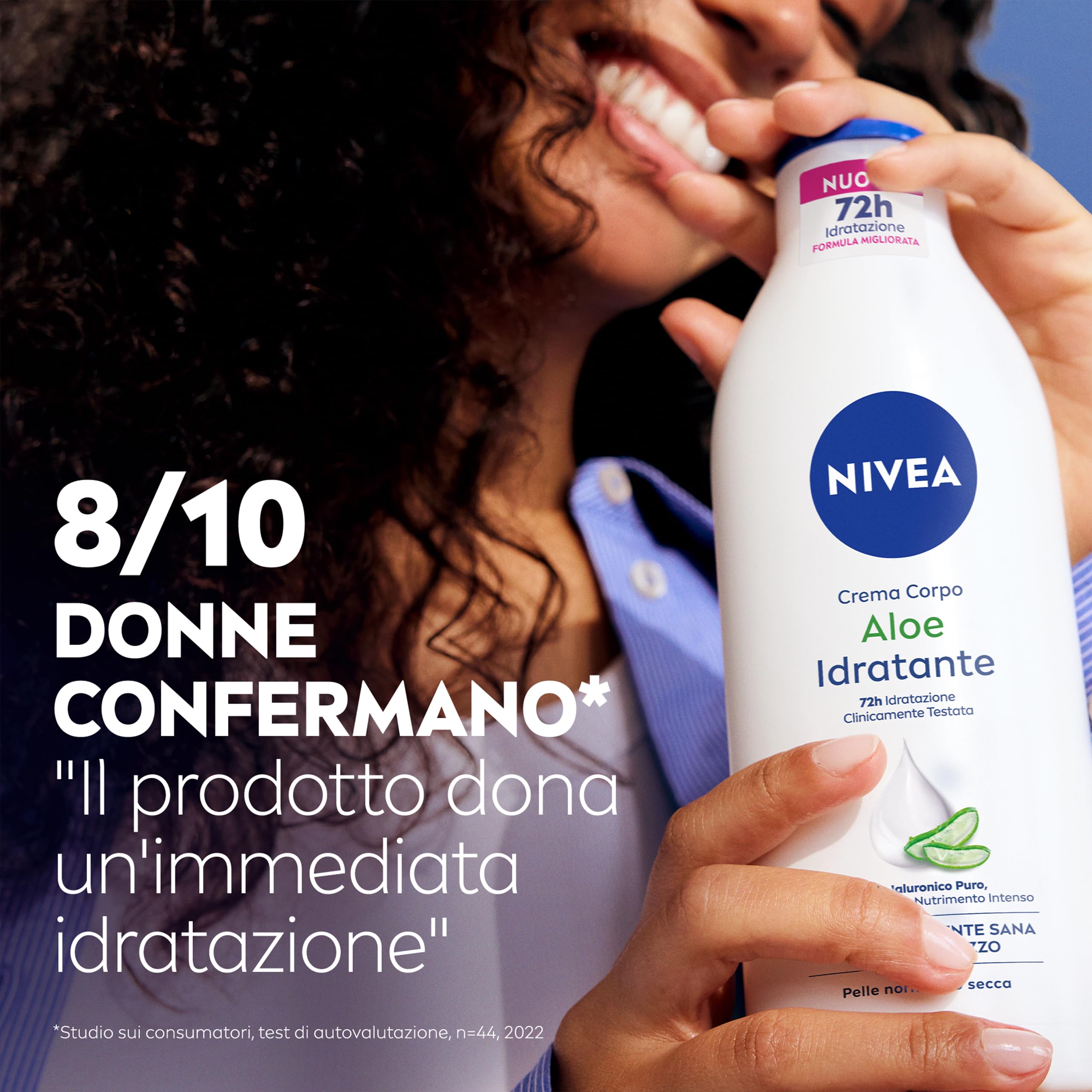 NIVEA Crema Corpo Aloe Idratante 500 ml, Crema idratante corpo 72h arricchita con Acido Ialuronico Puro, Aloe Vera e Siero Nutrimento Intenso, Crema corpo idratante pelle secca o normale