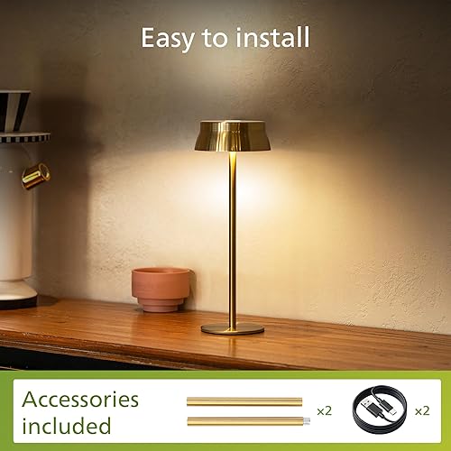 Miniatura 6 de Philips Lámpara de mesa inalámbrica, luz LED portátil de escritorio para exteriores, funciona con batería recargable, 2 alturas ajustables, control