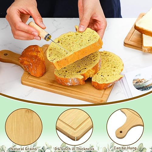 Miniatura 6 de Juego de 6 juegos de baby shower, premios para ganadores de baby shower, regalos de invitados, tabla de queso, cuchillos de madera, posavasos de