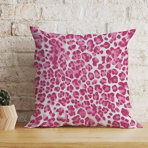 Miniatura 5 de Fundas de cojín con estampado de guepardo rosa intenso, estampado de animales fucsia, leopardo, decoración del hogar, funda de cojín decorativa de