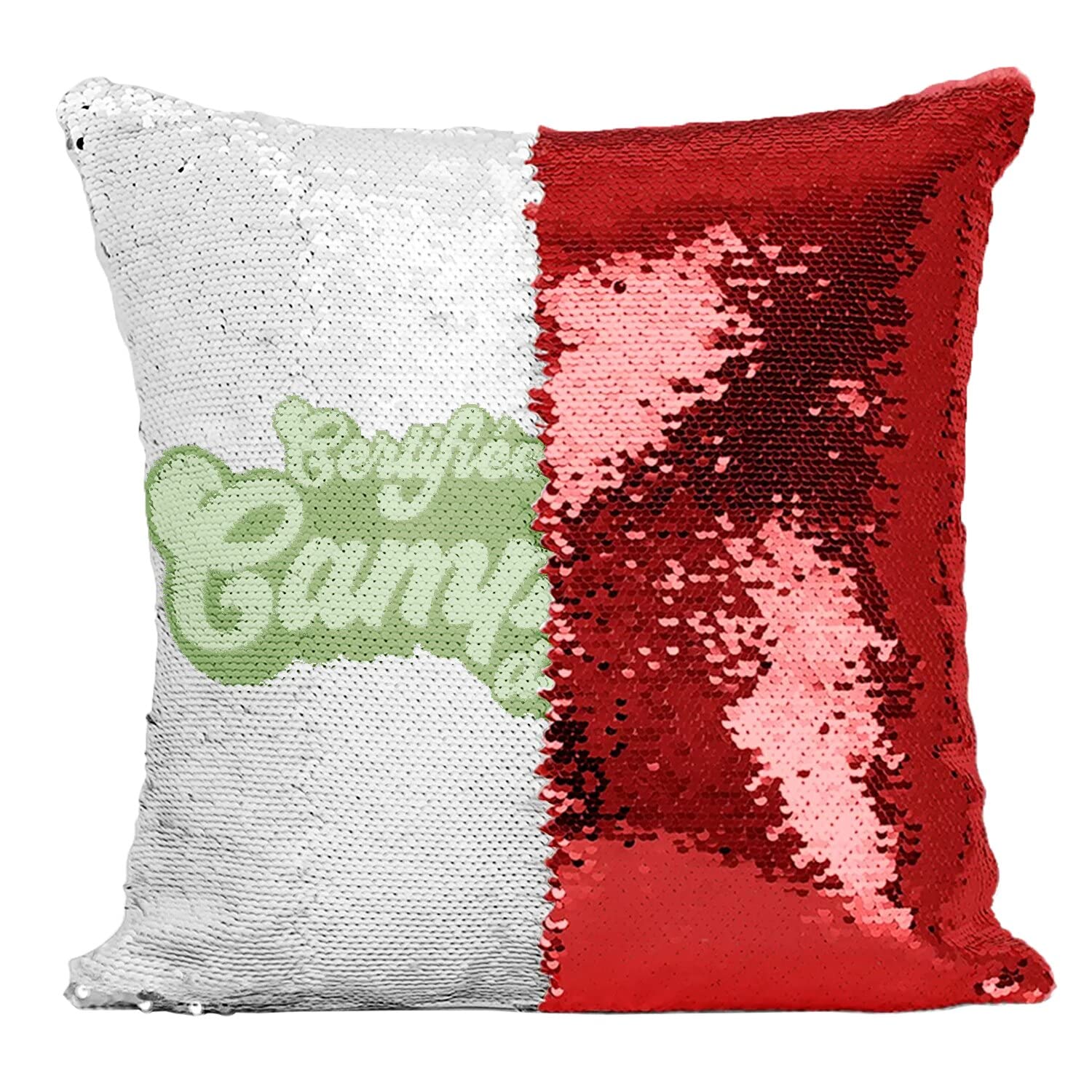 Coussin sequin meilleure campeuse de l'univers, cadeau idéal vacances