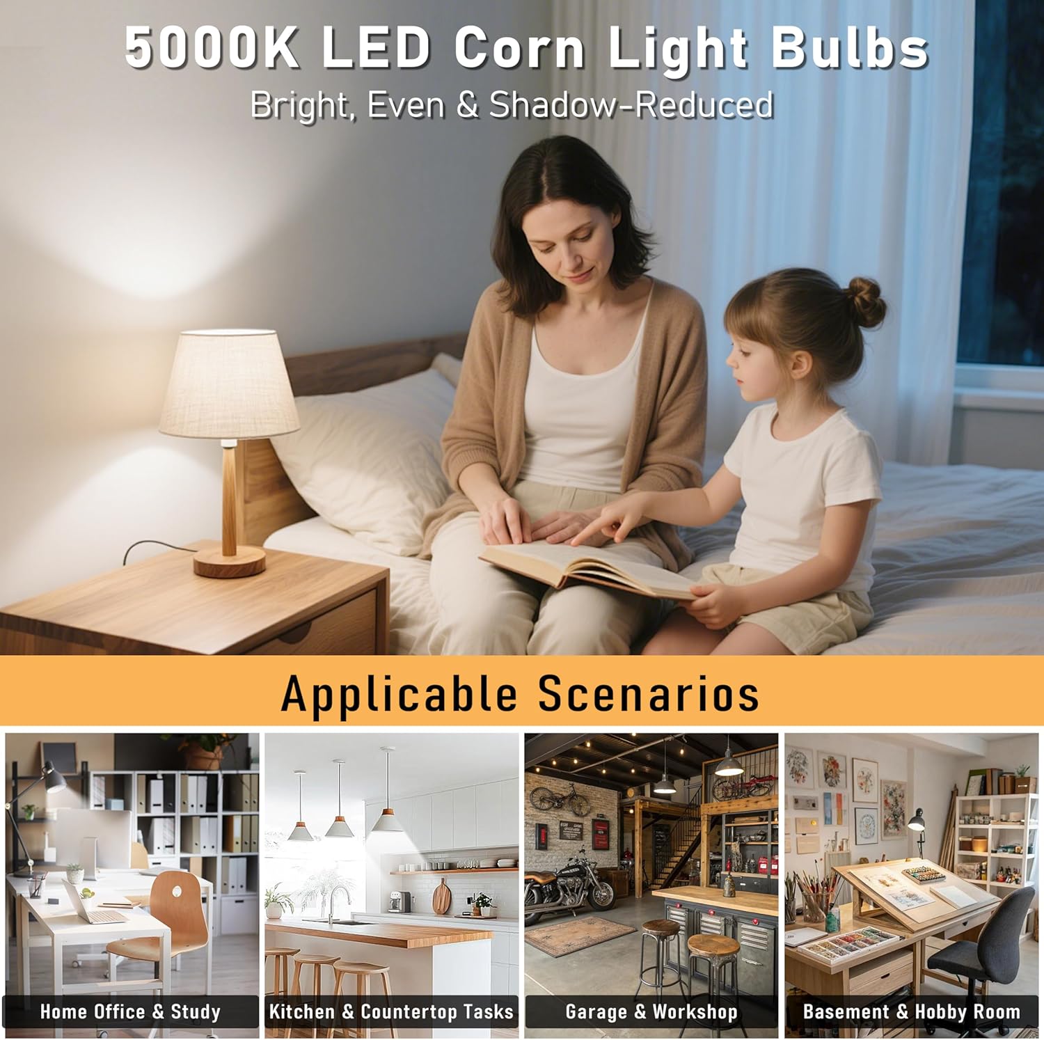 4pcs LED Corn Light Bulb 4000LM 300w Equivalent Super Bright Corn Bulb 5000K Cool Daylight White 20W LED Bulb E26/E27 Medium Base for Outdoor Indoor Home Bedroom Backyard LED Corn Light Bulb
