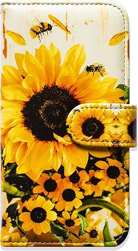 Miniatura 6 de Bcov Funda para Motorola Edge Plus 2023, diseño de abeja de girasol con tapa para teléfono con ranura para tarjetas, soporte para Motorola Edge Plus