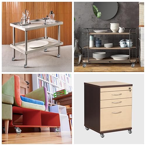 Miniatura 60 de Ruedas giratorias de 3.5 pulgadas, ruedas giratorias resistentes con freno, capacidad de carga de 1000 libras en total (2 frenos y 2 giratorios)