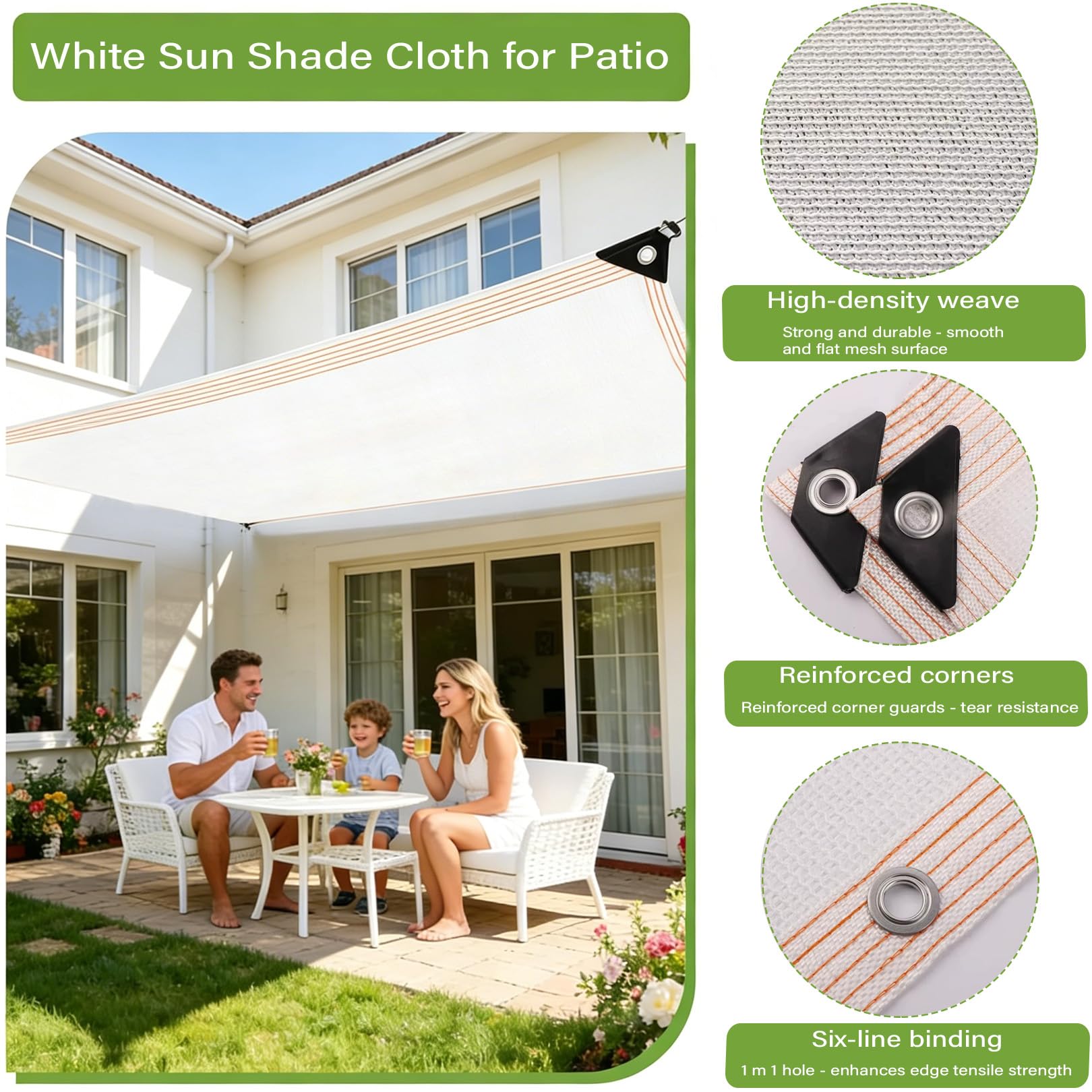 Toldo blanco para exteriores, protección UV y transpirable, aislamiento térmico, efecto refrescante, perfecto para suculentas, verduras, jardín y balcón, solución versátil para toldo