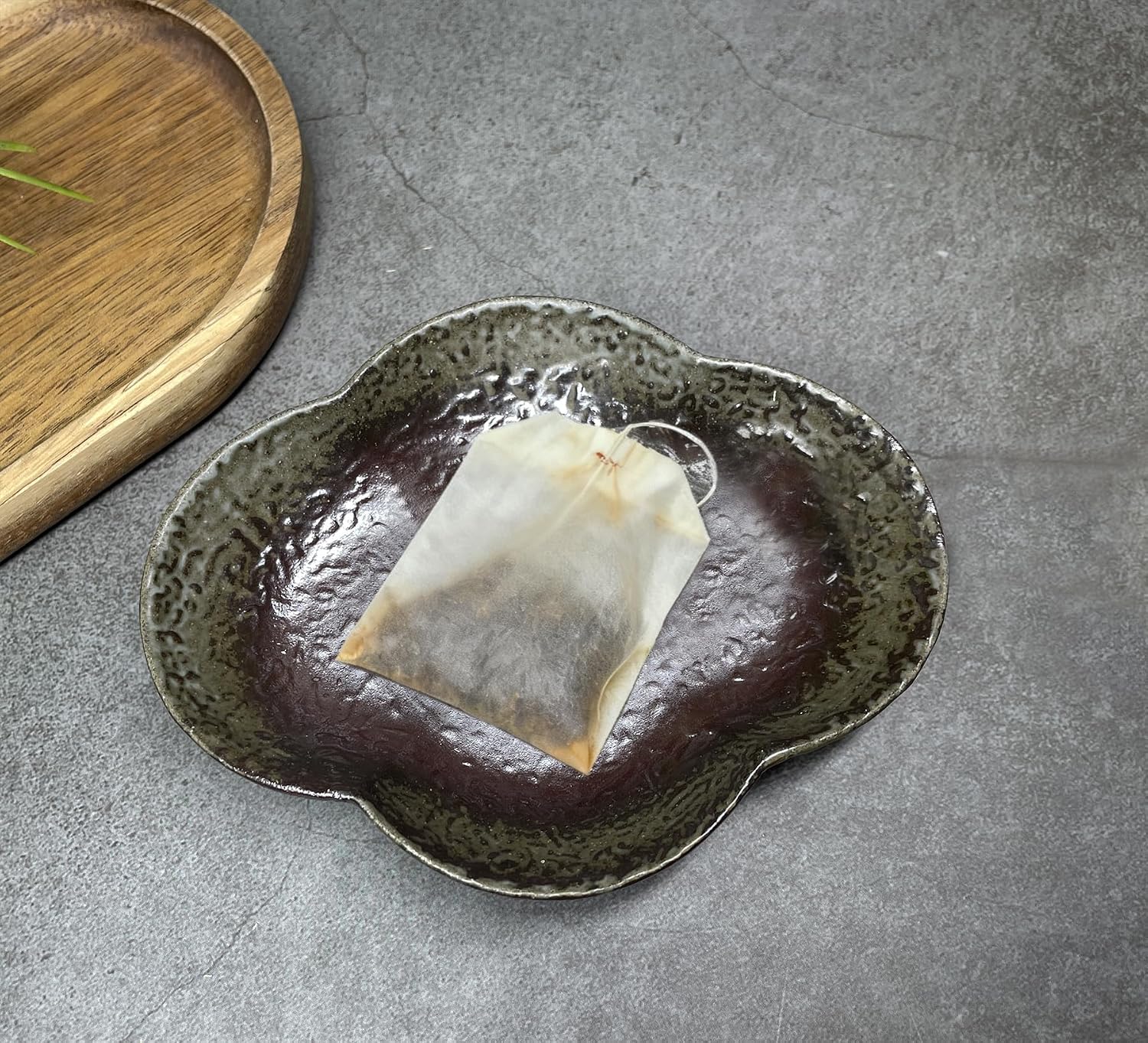 Tea Bag Coaster, Ceramic Tea Bag Holder for Used Tea Bag, Retro Used Tea Bag Rest Dish