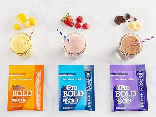 Miniatura 3 de BiPro Aislamiento en polvo de proteína de leche y suero de leche intensa para cada estilo de vida batido de chocolate 2 libras sin azúcar añadido