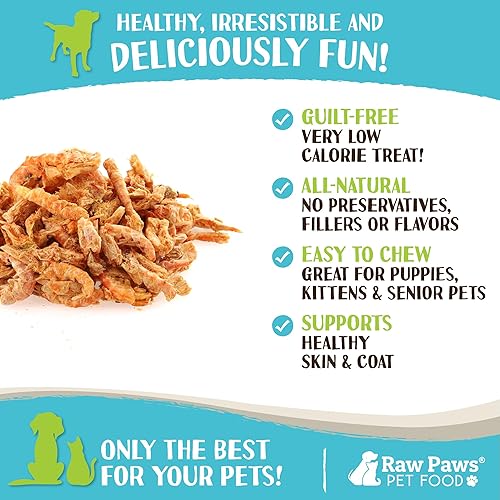 Miniatura 4 de Raw Paws Golosinas de krill liofilizadas para perros y gatos, 3 onzas, contiene naturalmente aceite de krill para perros, Omega 3, alimento