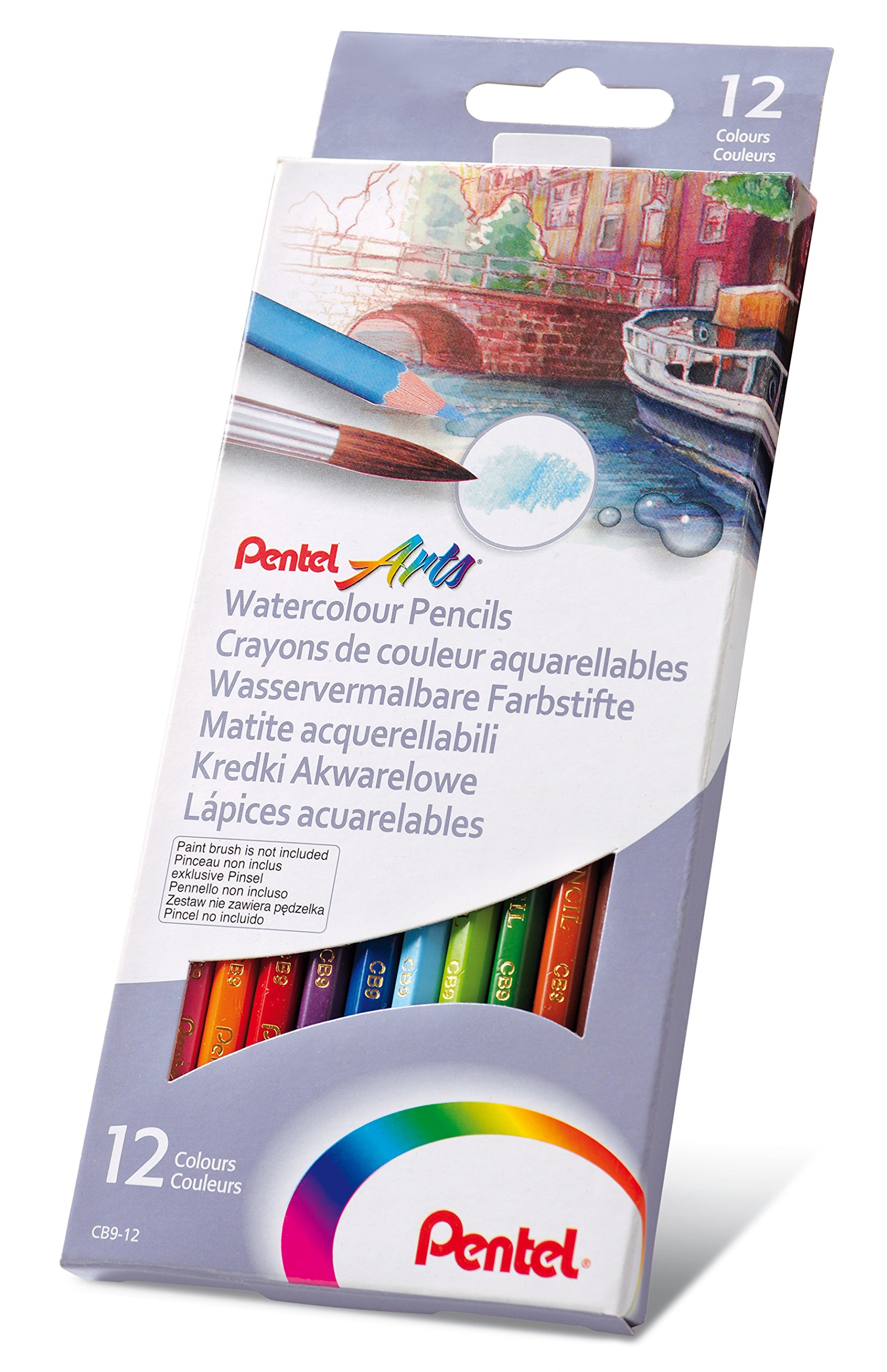 Pentel Arts zestaw ołówków akwarelowych – różne (12 sztuk) CB9-12U