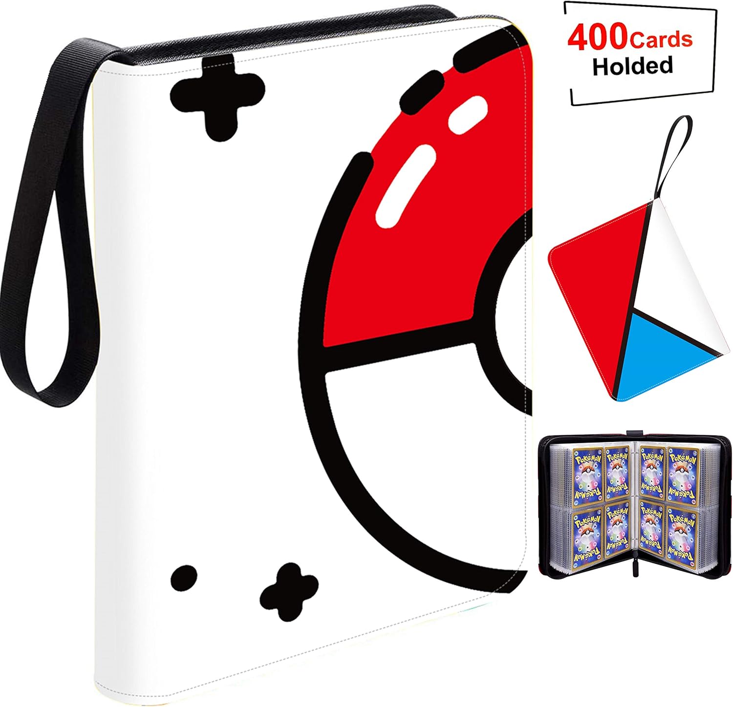 Card Binder Holder,Carrying Case Binder, Holds Up to 400 Cards - Trading Cards Collectors Album with 50 Premium 4-Pocket Pages : Toys & Games