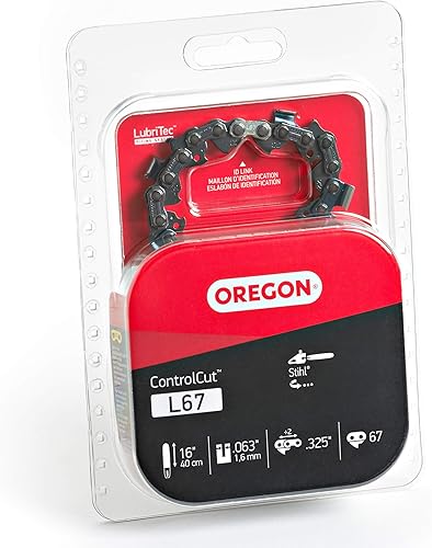 Miniatura 4 de Oregon L67 ControlCut Cadena de repuesto para barras guía de 16 pulgadas, 67 eslabones de transmisión, paso 0.325 pulgadas de baja vibración,