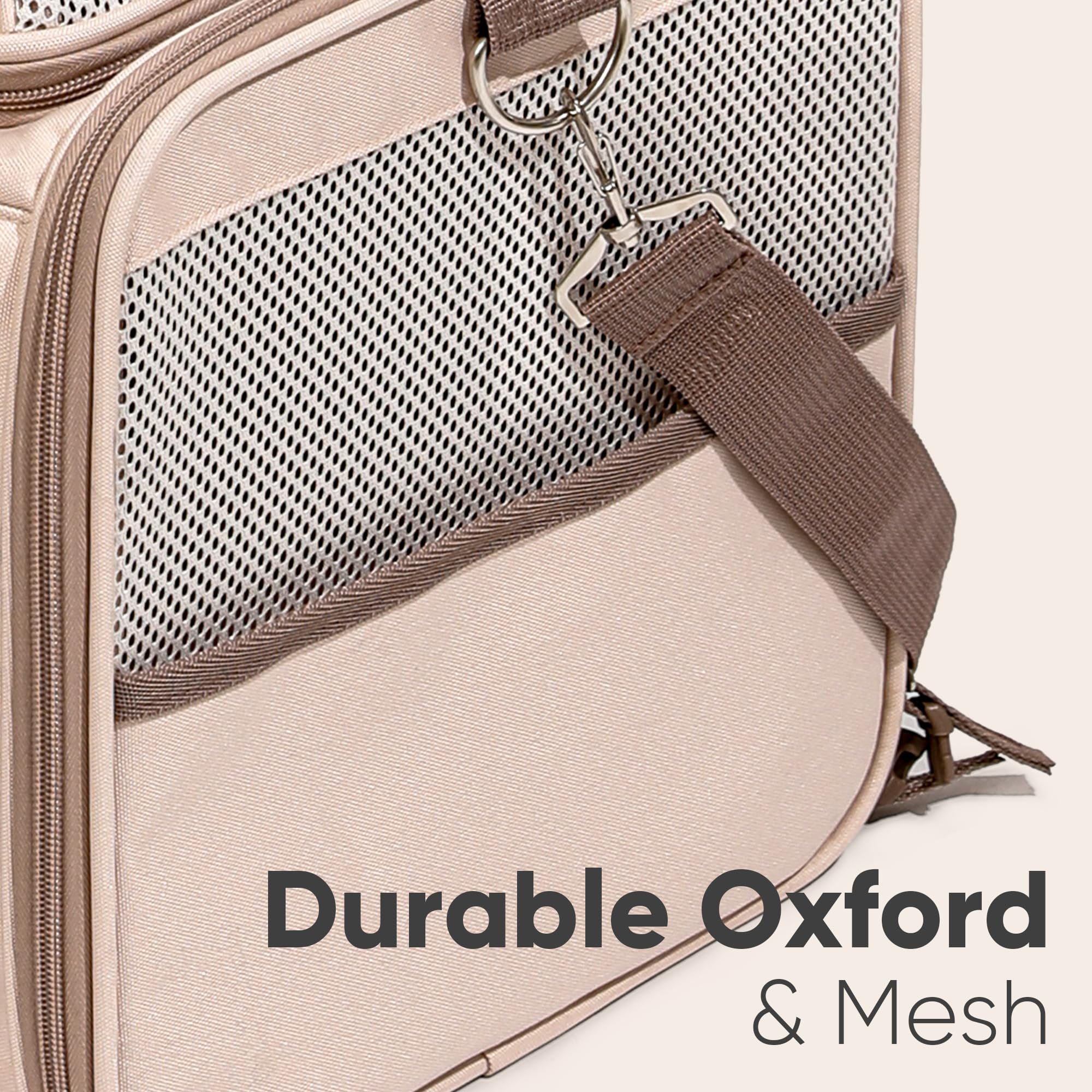 FUKUMARU Expandable Cat Carrier, 18x11x11 Soft Cat Travel Carrier, Ventilate Airline Approved Dog Carrier, Durable Small Dog Carrier with Anti-Scratch Mesh, Escape-Proof Pet Carrier for Cat, Pink - image 8
