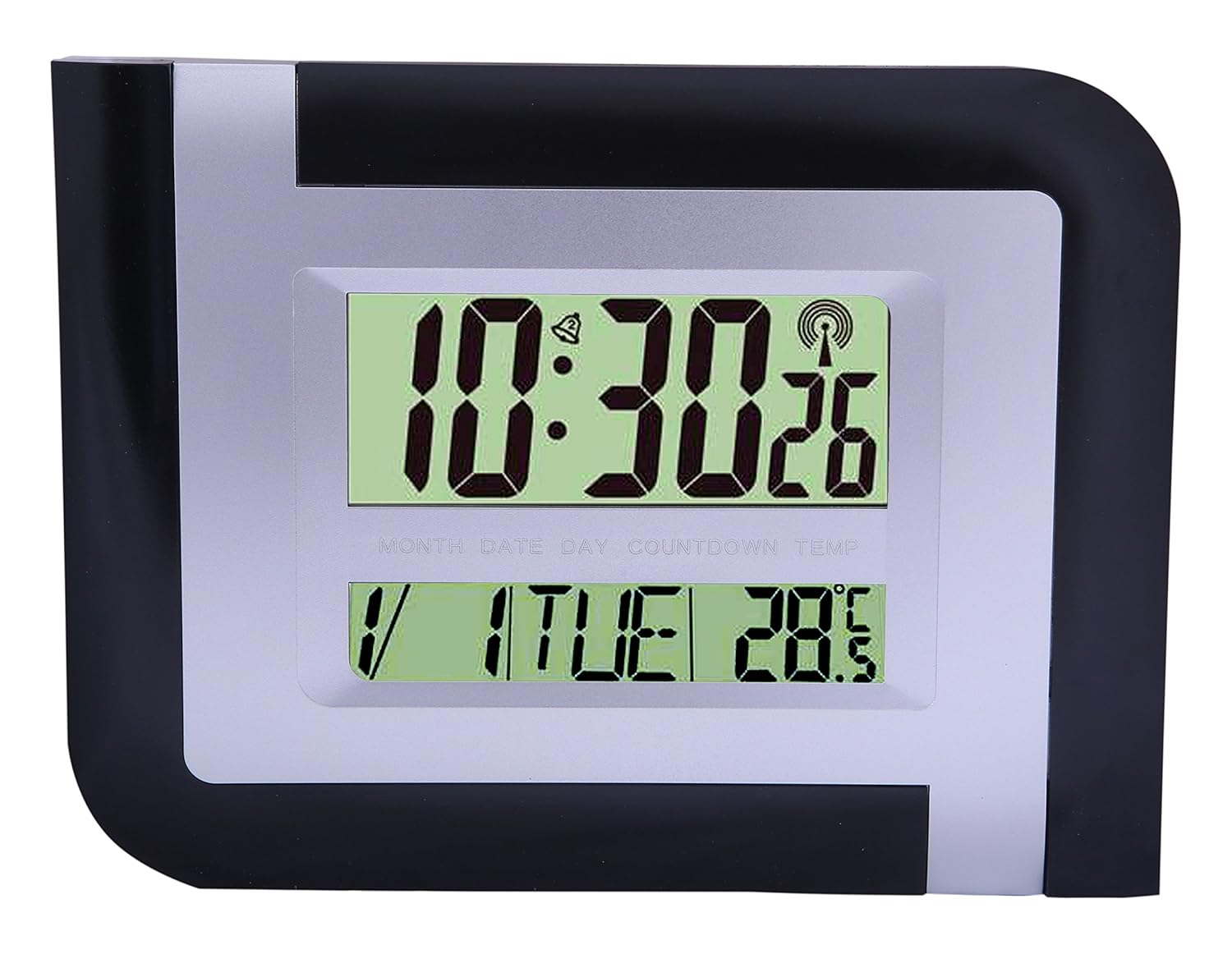 Buy Kadio Plastic Digital Clock (27 cm x 20.2 cm x 1.5 cm, Black and