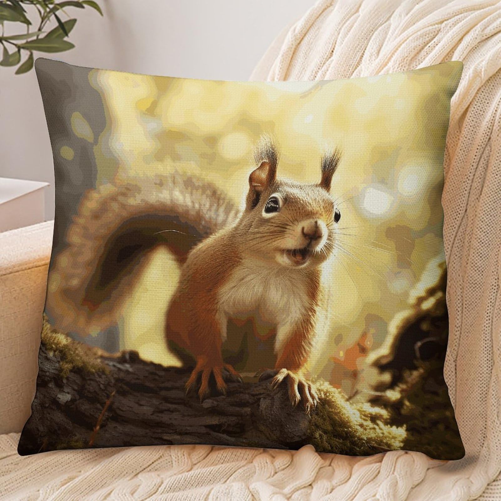 Fekiloot Style Funny Squirrel Pillowcase Pillow Sham Pillow Case