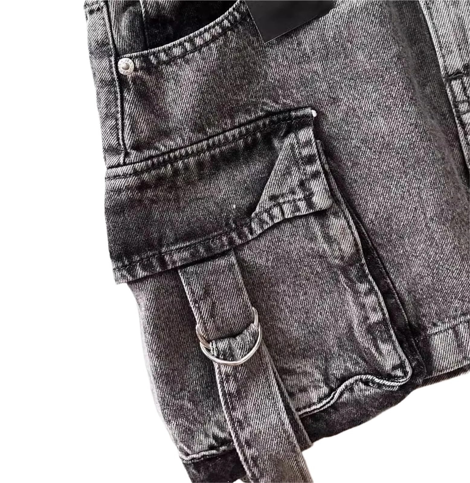 Minifalda Vaquera Faldas Mujer Falda Corta Casual Denim Cintura Alta Cadera Envoltura Una Línea Bolsillos Verano para el día a día