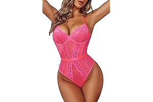 Women's Lace Teddy Snap Crotch One Piece Bodysuit: Unleash Sensual Allure