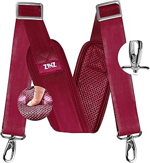 ZINZ 77 Inch Shoulder Strap Univesal Bag Strap with Fixed Pad Ultra Thick Plus Long & Breathable Cushion, Replacement Strap for Bags,Red